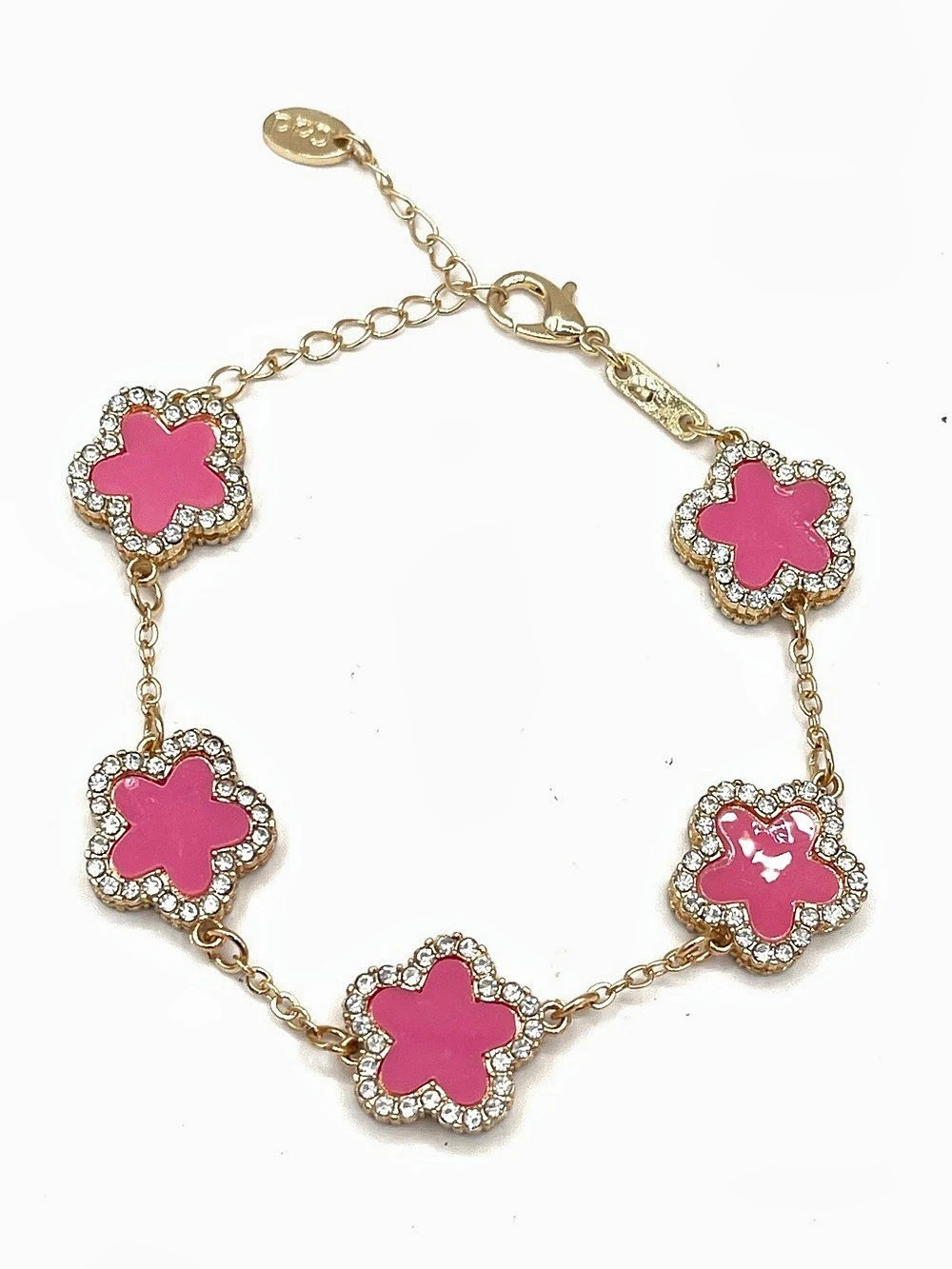 CDD Vintage Pink Four-Leaf
Clover Charm Bracelet.